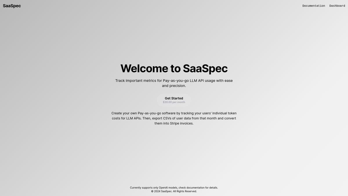 SaaSpec screenshot 1