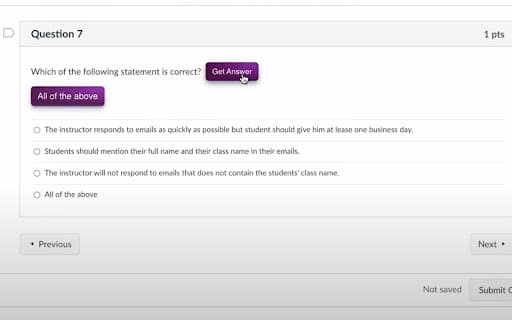Canvas Quiz Answer Tool screenshot 1