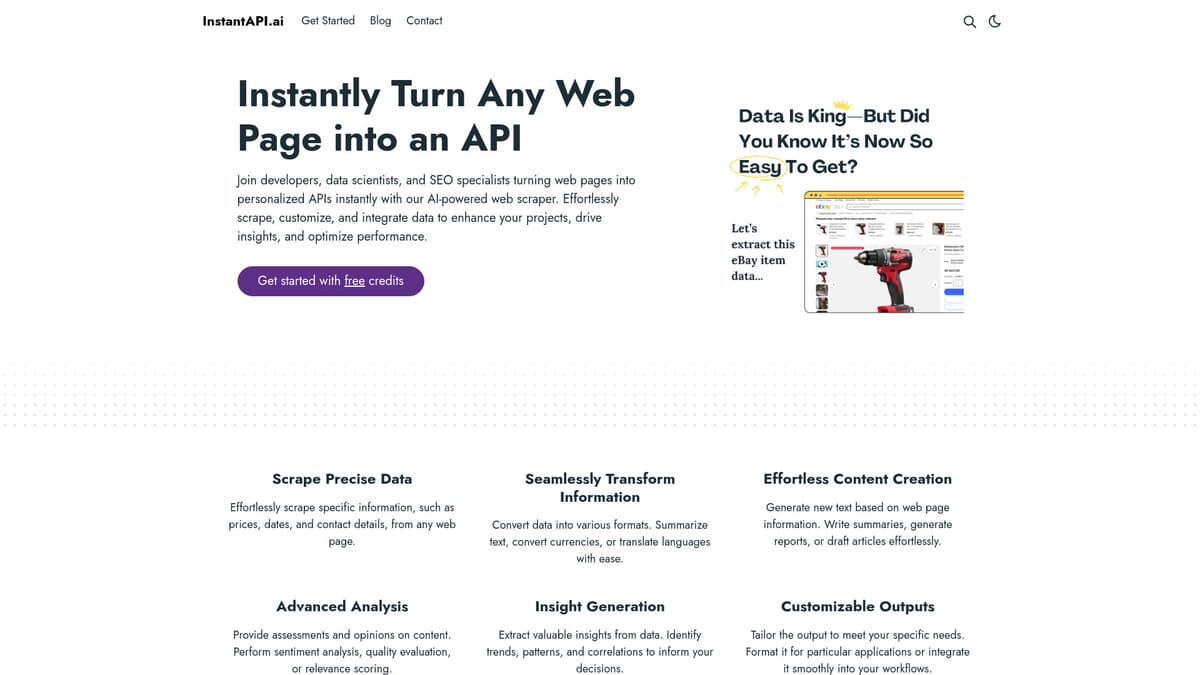 InstantAPI.ai screenshot 1