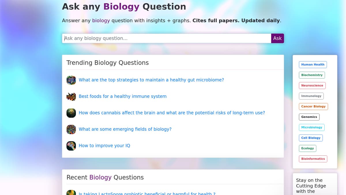 bioloGPT screenshot 1