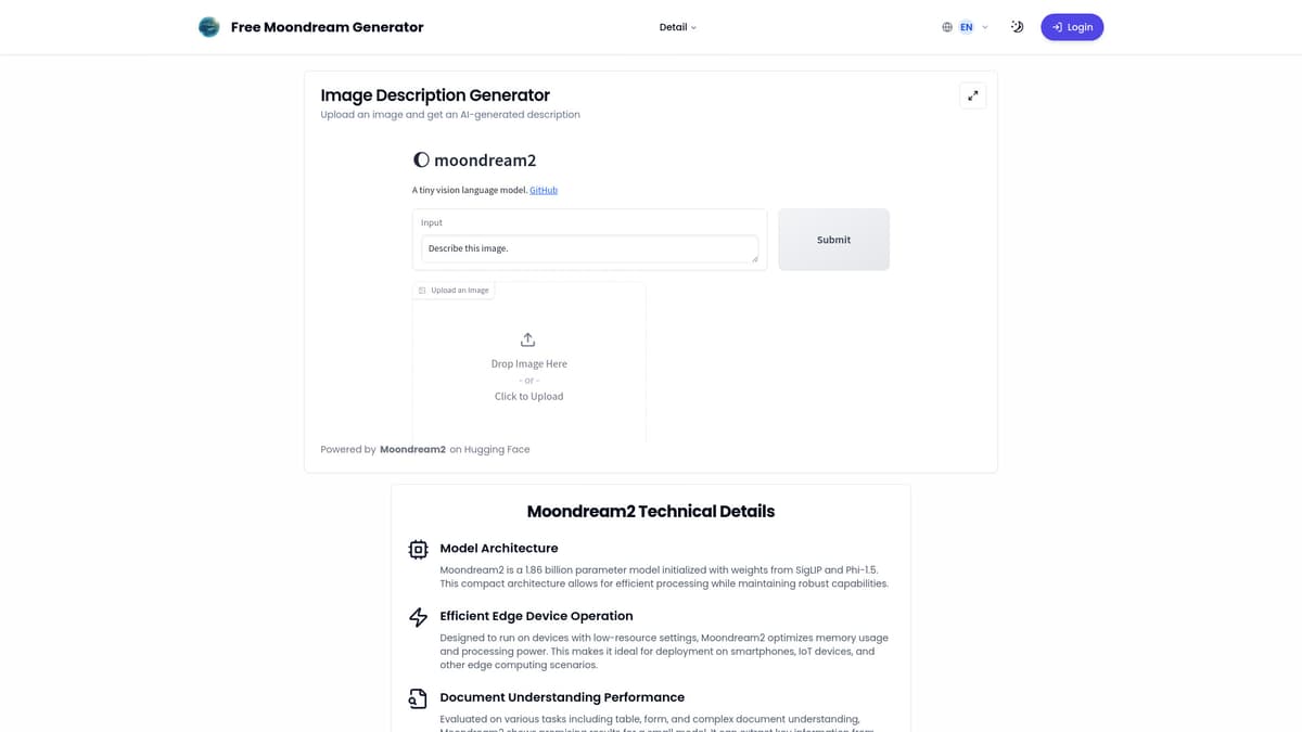 Free Moondream Generator screenshot 1