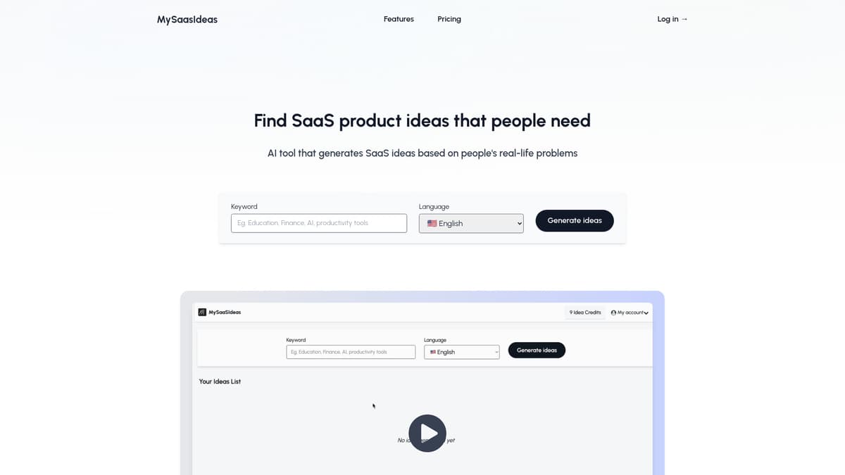 MySaaSIdeas screenshot 1