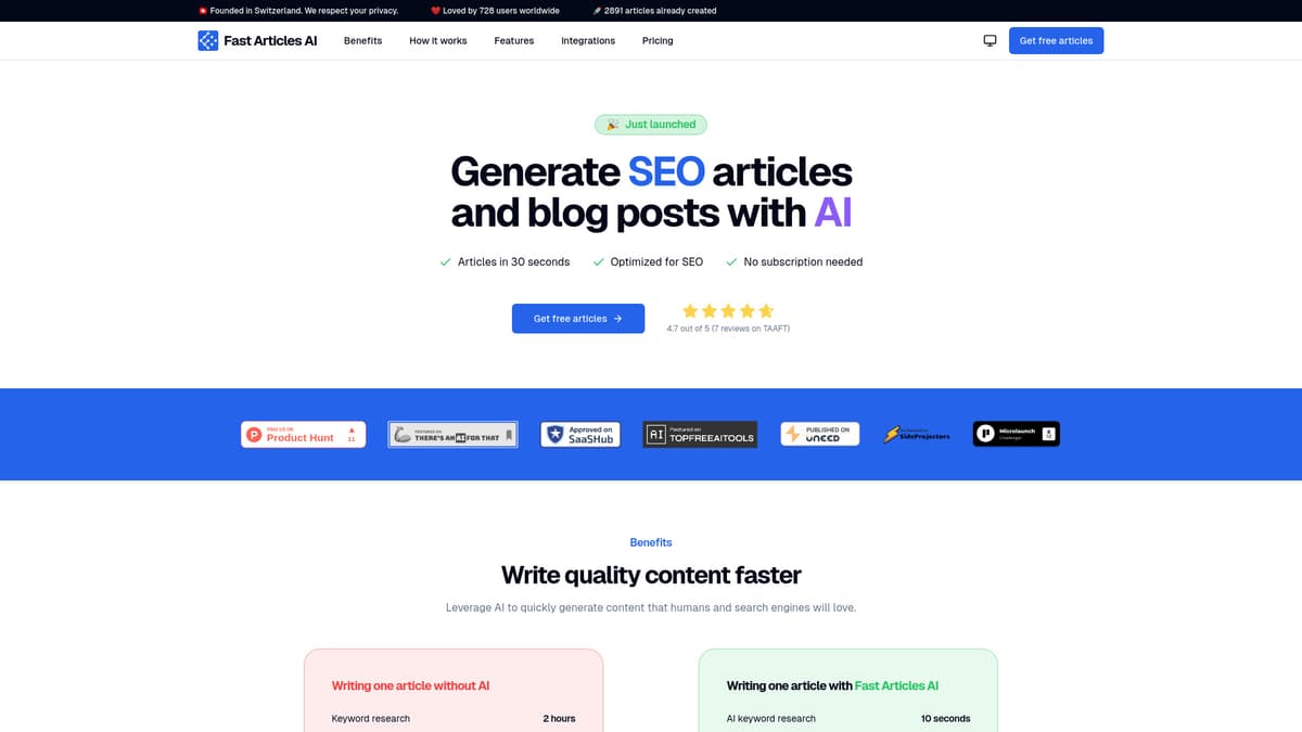Fast Articles AI screenshot 1