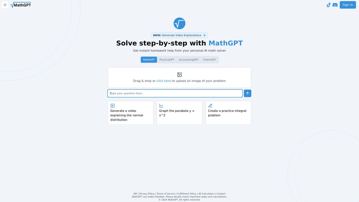 MathGPT screenshot 1