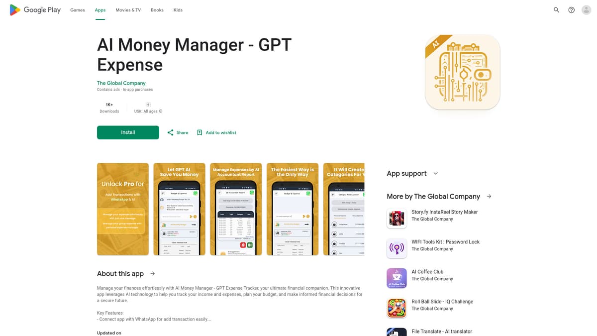AI Money Manager - GPT Expense screenshot 1