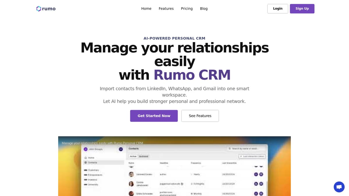 Rumo Personal CRM screenshot 1