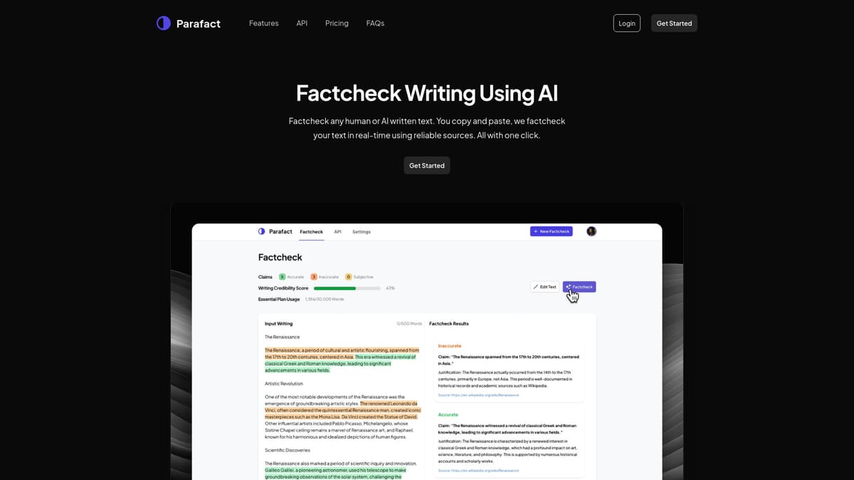 Parafact screenshot 1