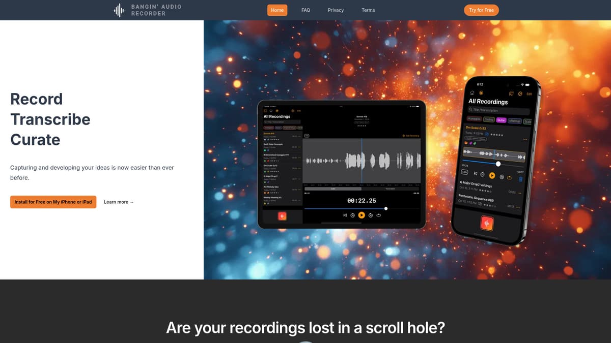 Bangin' Audio Recorder screenshot 1