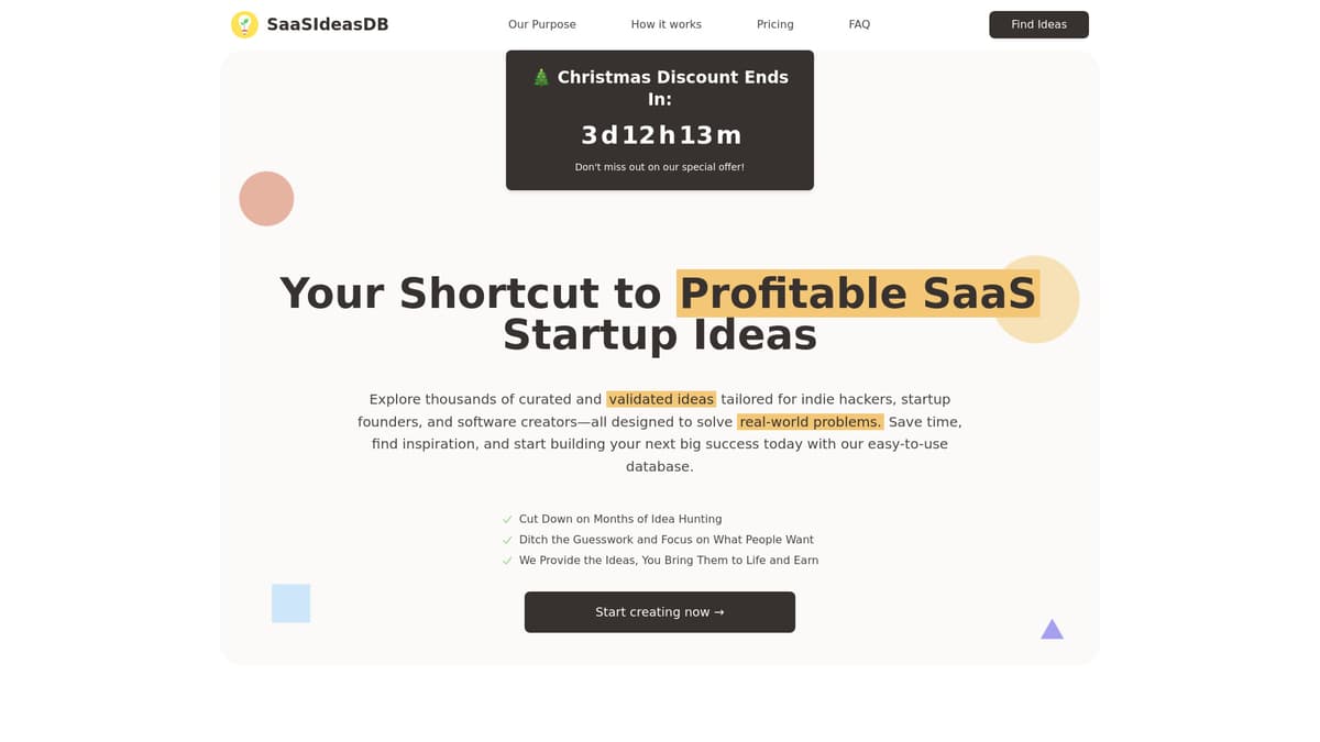 SaaSIdeasDB screenshot 1