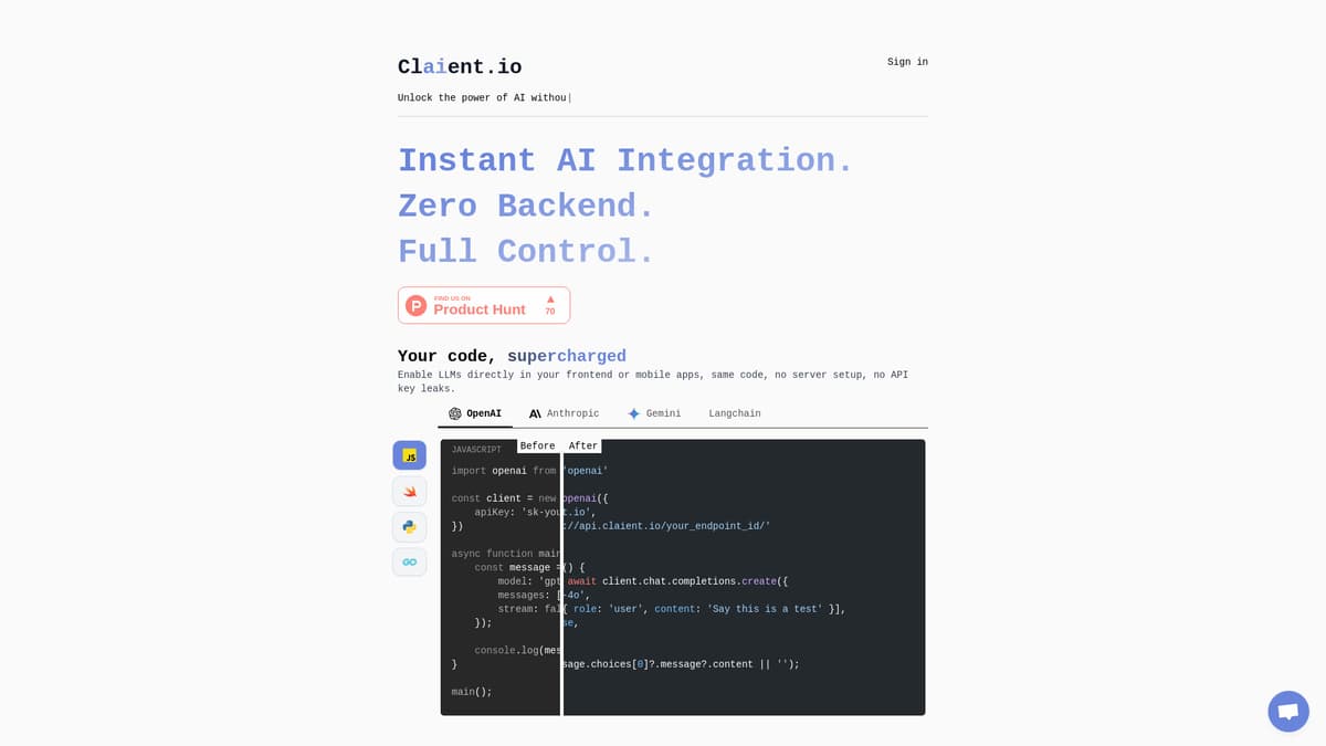 Claient.io screenshot 1