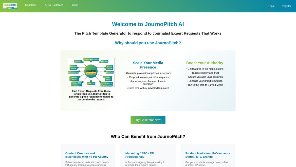 JournoPitch AI screenshot 1