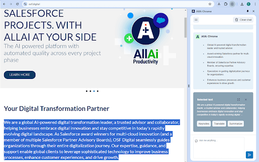 AllAi Chrome screenshot 1