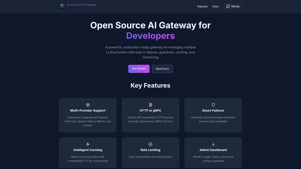 Open Source AI Gateway screenshot 1