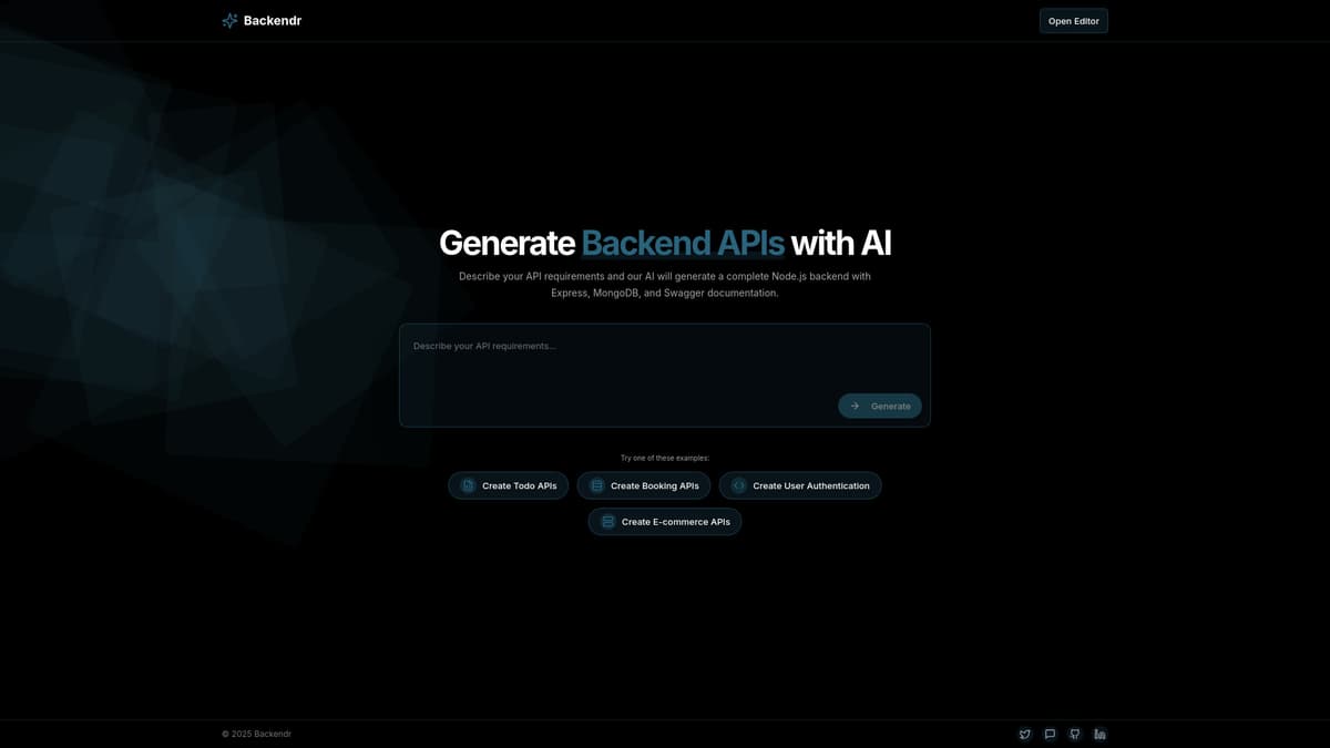 Backendr ai screenshot 1