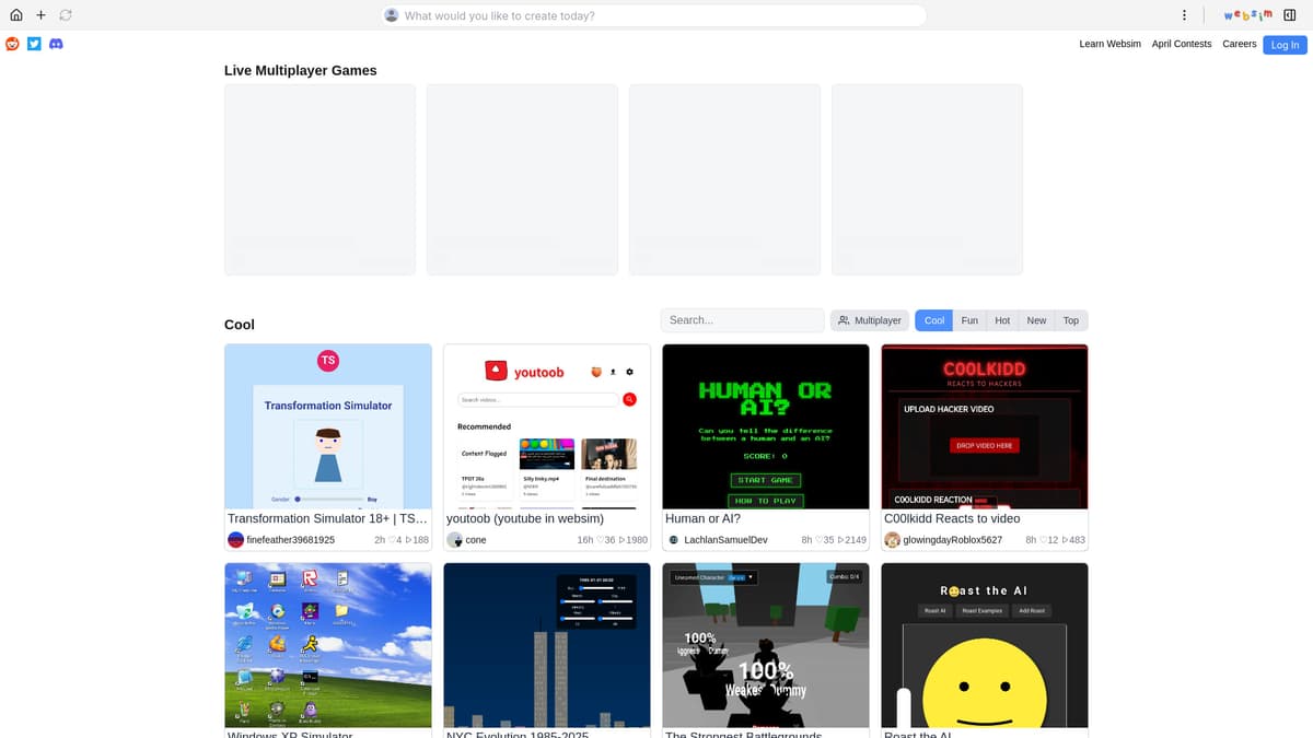Websim screenshot 1