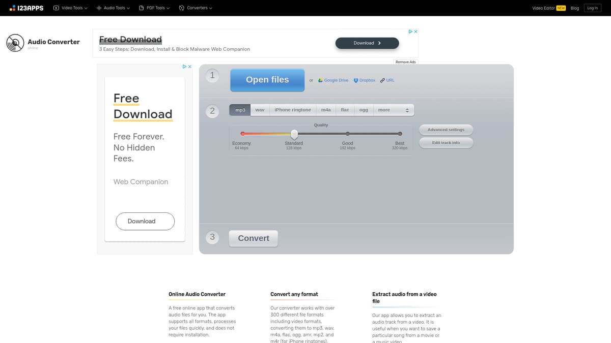 Online Audio Converter screenshot 1