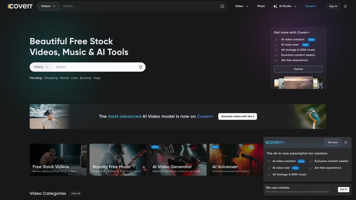 Coverr screenshot 1