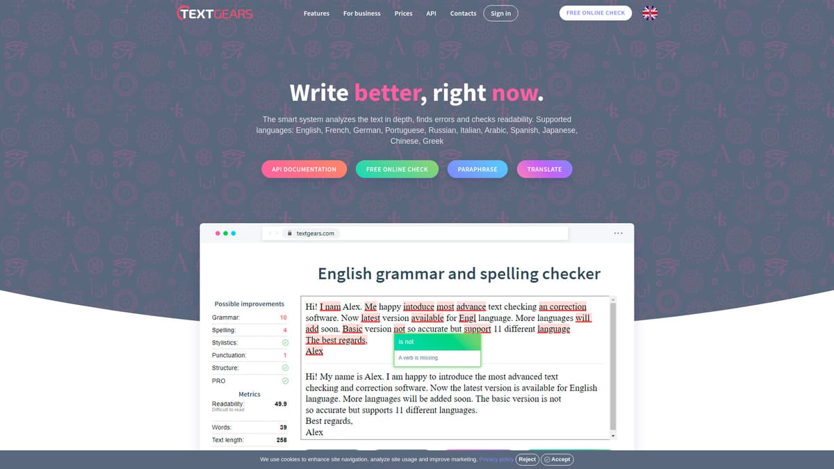 TextGears screenshot 1
