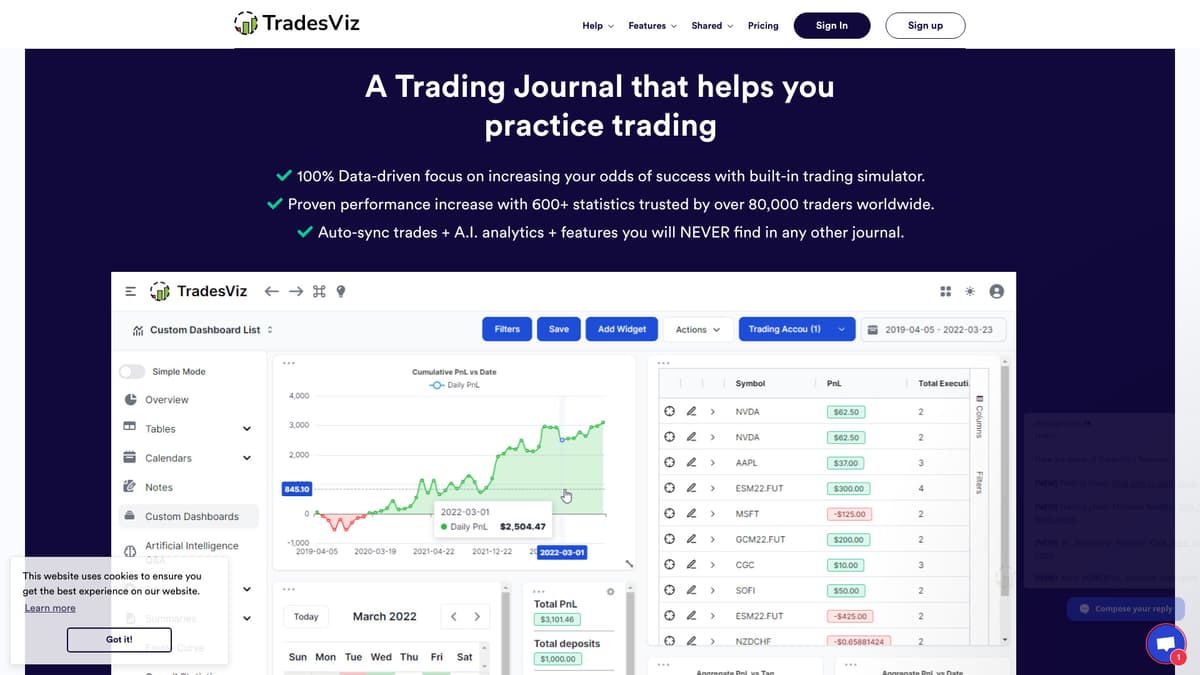 TradesViz screenshot 1