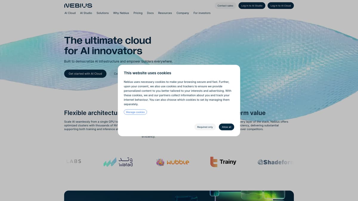 Nebius AI Cloud screenshot 1