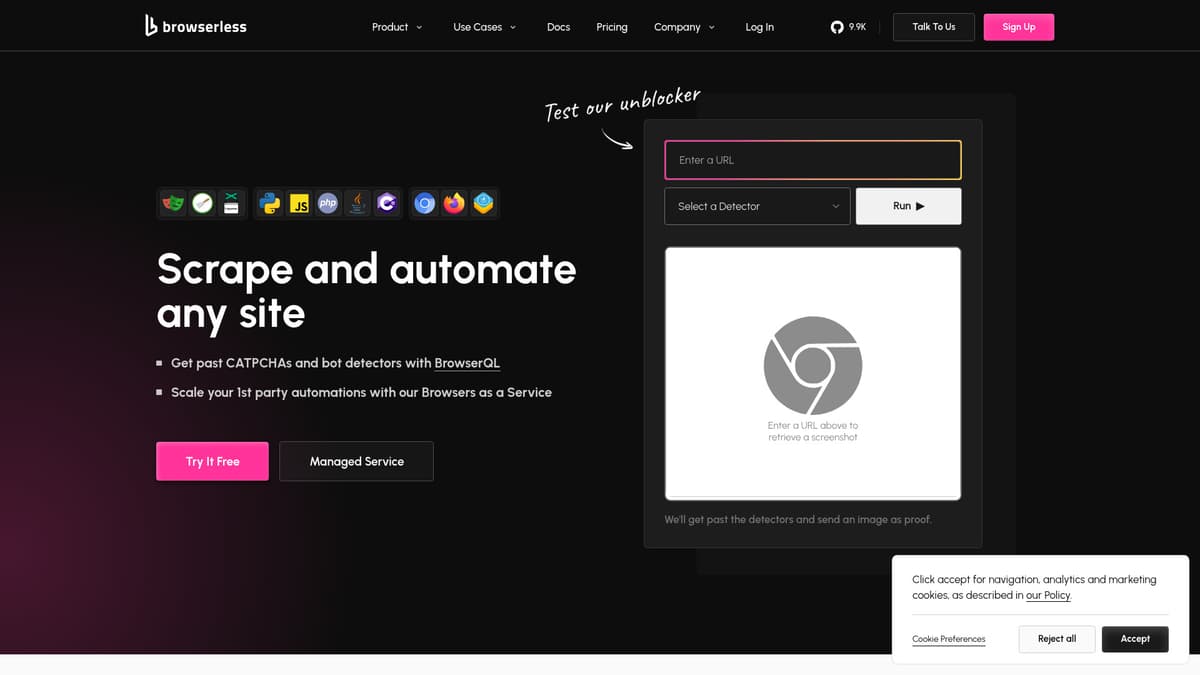 Browserless screenshot 1