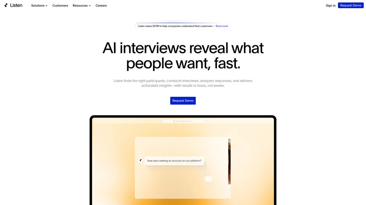 Listen Labs screenshot 1