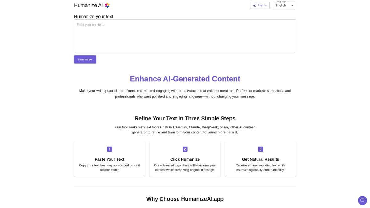 Humanize AI (HumanizeAI.app) screenshot 1