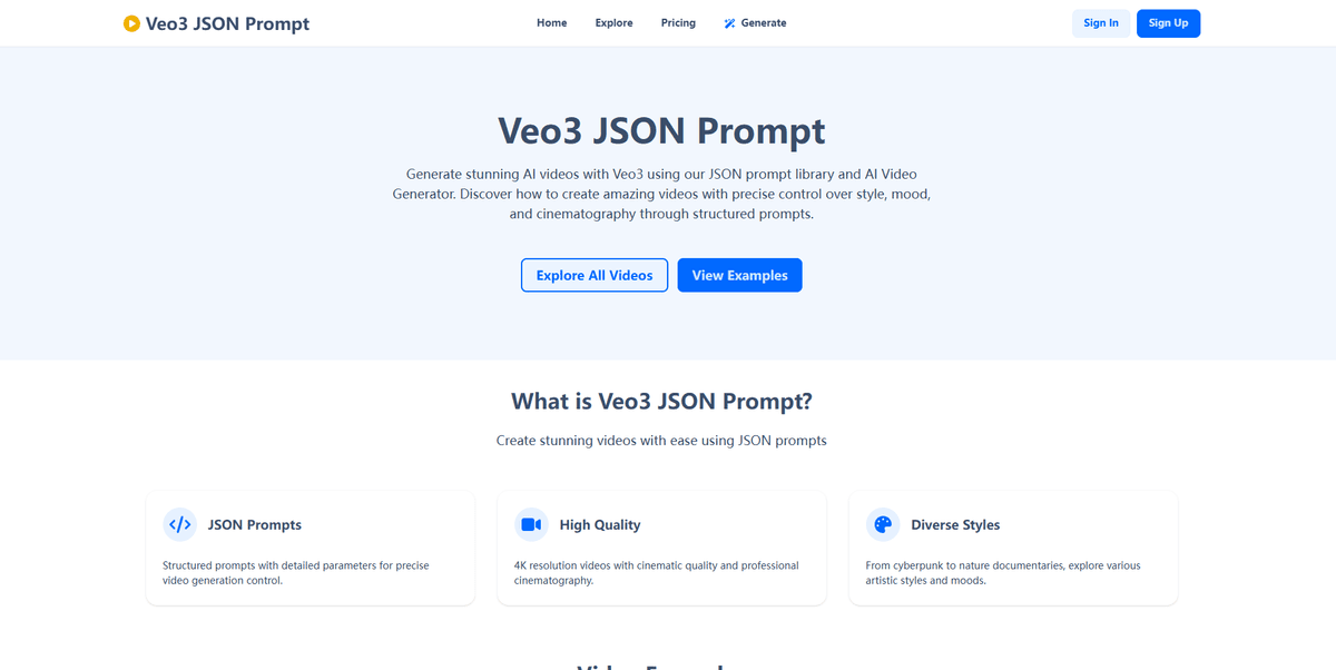 Veo3 JSON Prompt screenshot 1