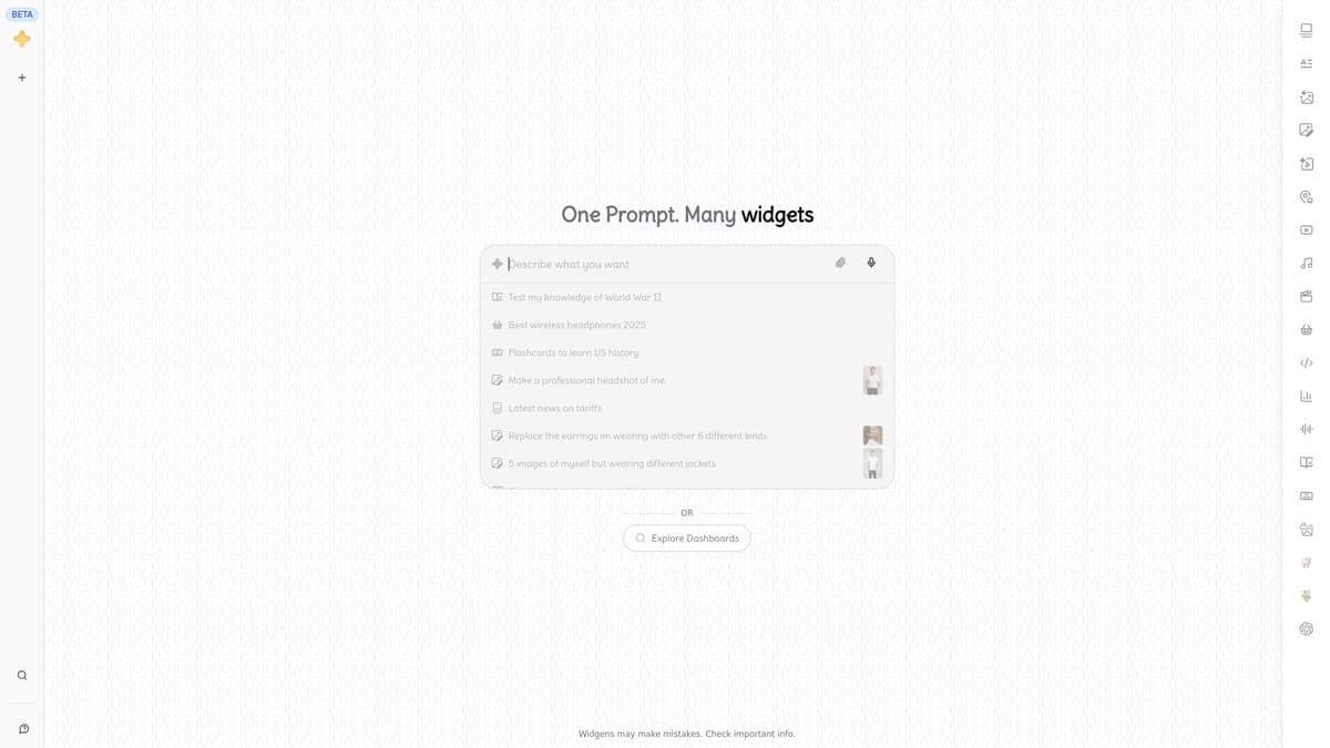 Widgens screenshot 1