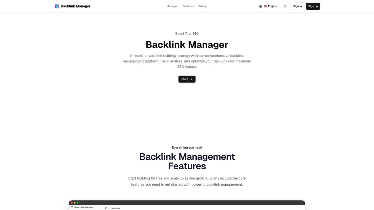 Backlink Manager screenshot 1