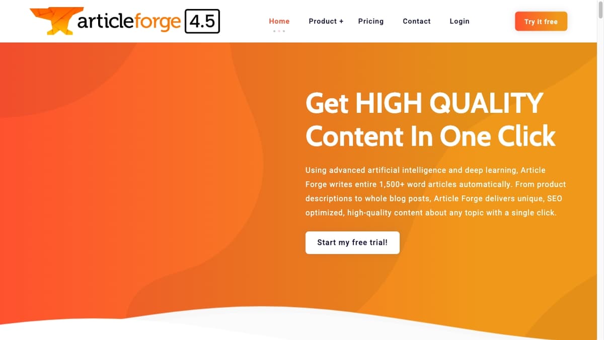 Article Forge screenshot 1