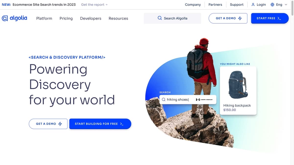 Algolia screenshot 1
