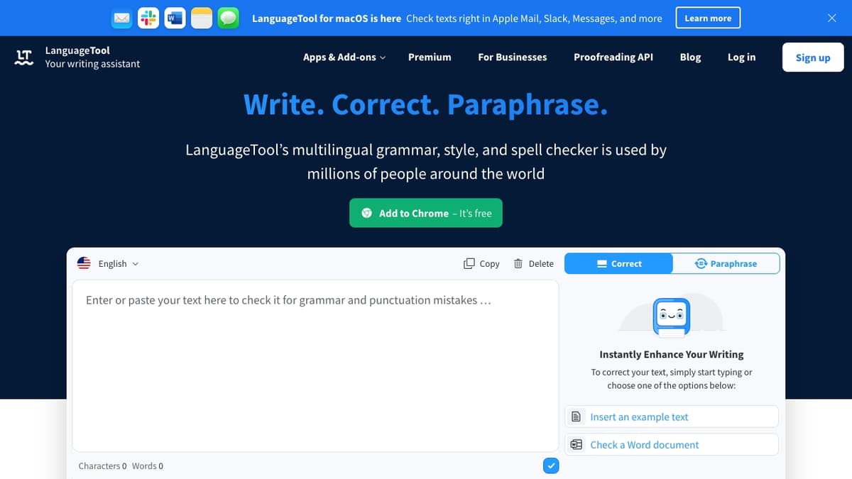 LanguageTool screenshot 1