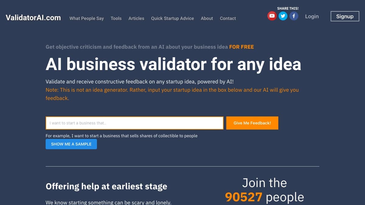 ValidatorAI screenshot 1