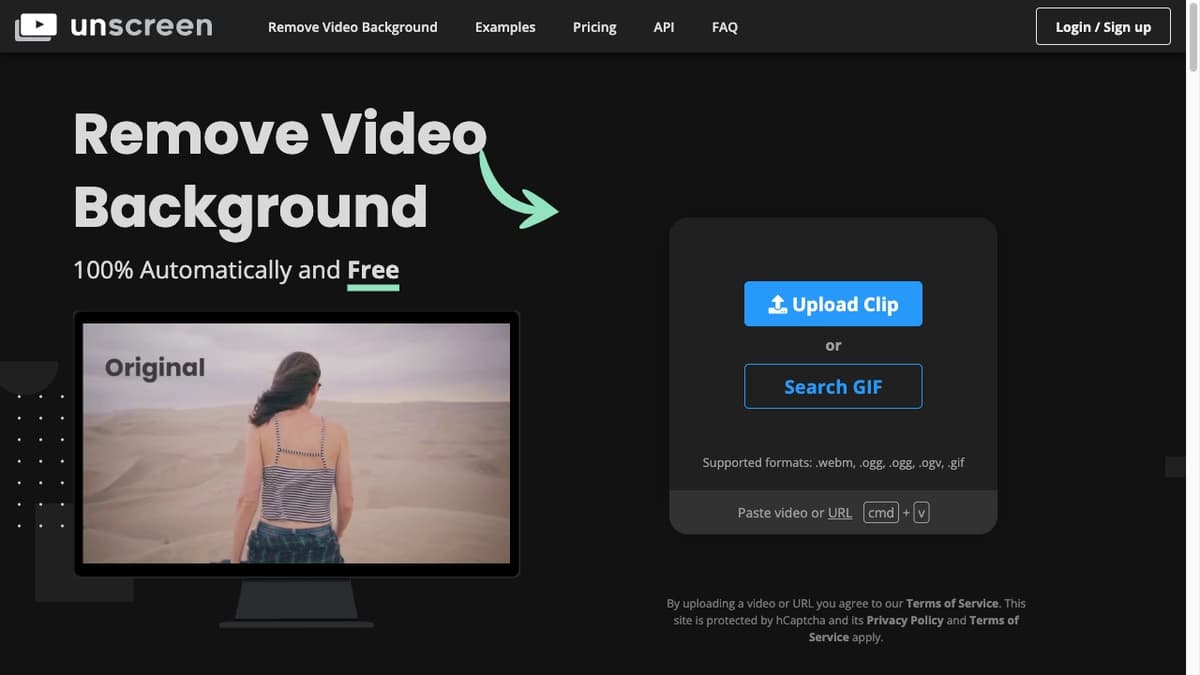 Unscreen screenshot 1