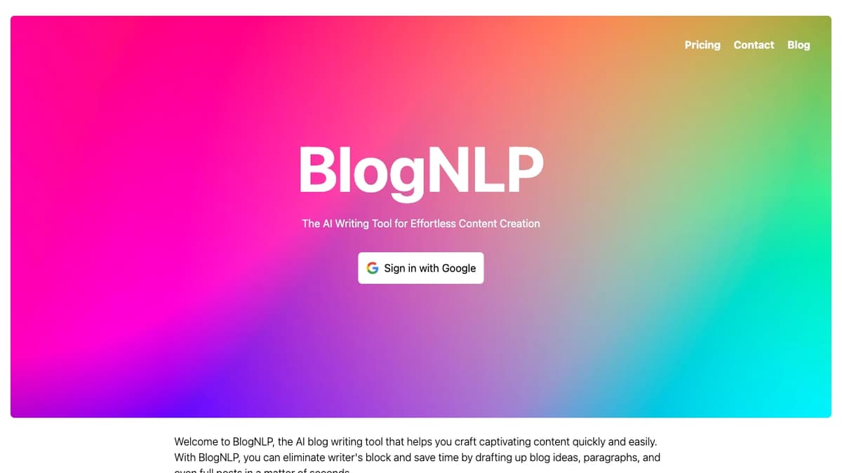 BlogNLP screenshot 1