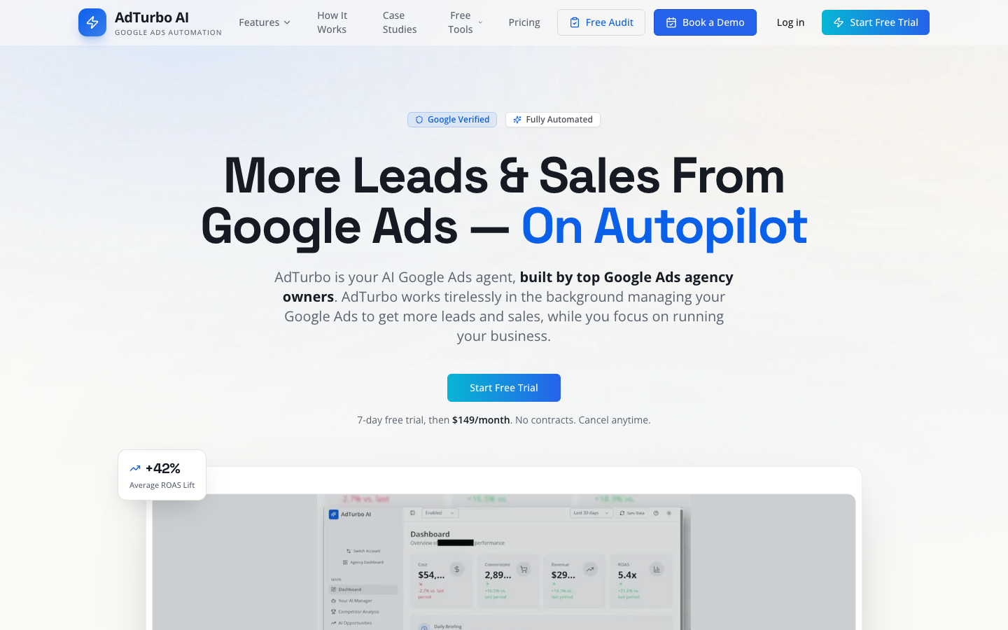 AdTurbo homepage screenshot