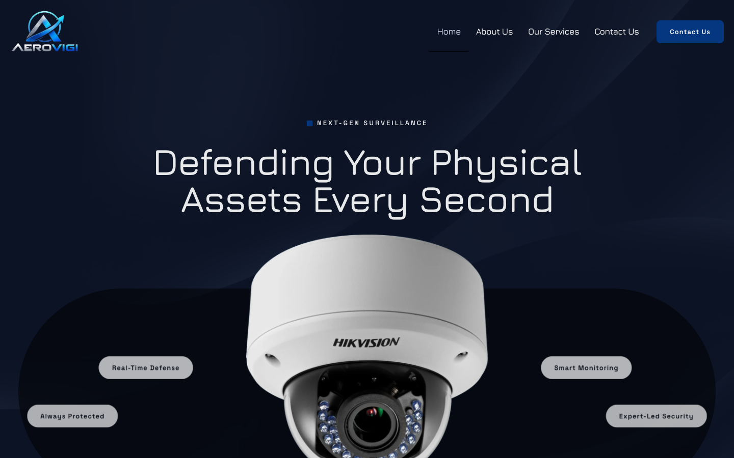 Aero Vigi homepage screenshot