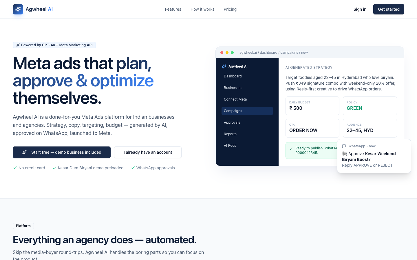 Agwheel AI homepage screenshot