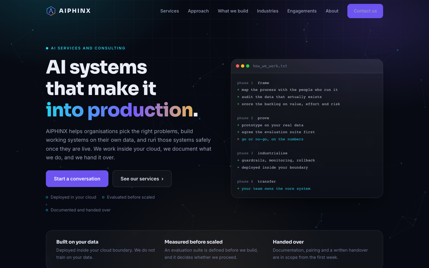 AIPHINX homepage screenshot
