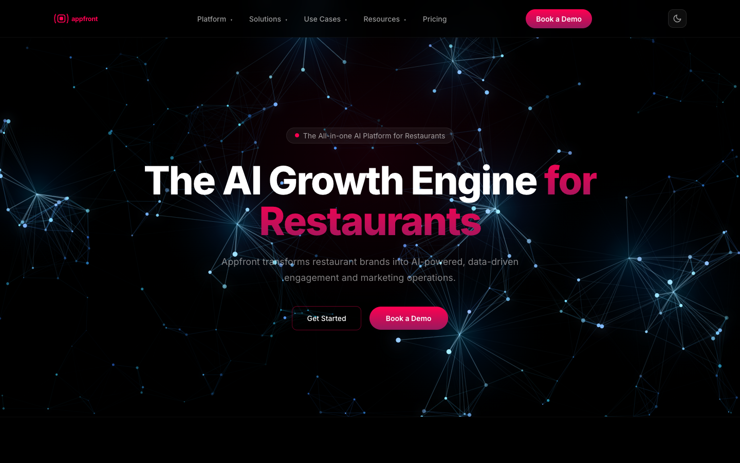 Appfront AI homepage screenshot