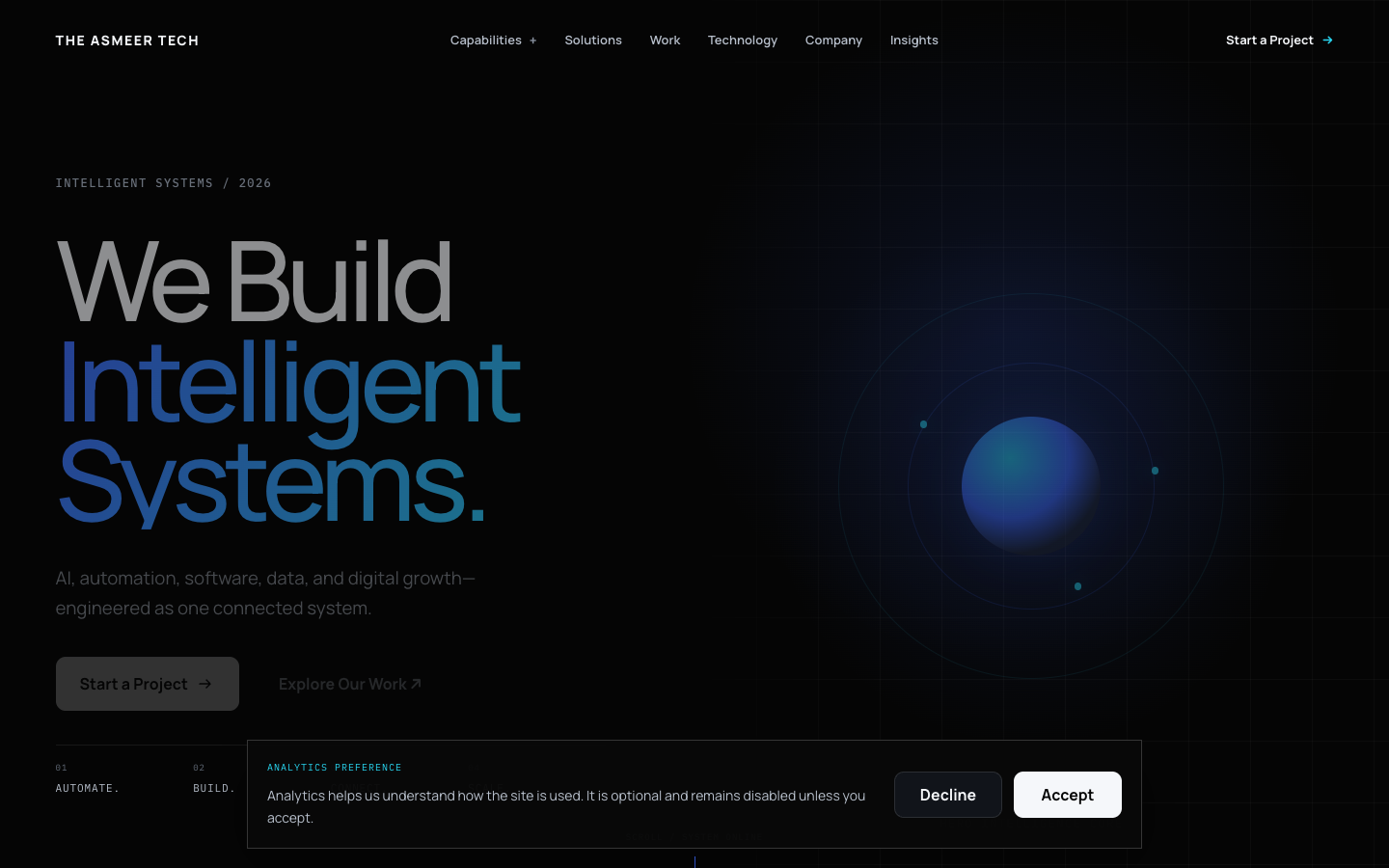 The Asmeer Tech homepage screenshot