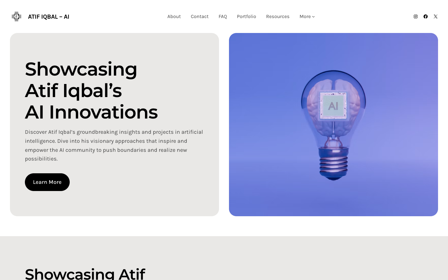 atifiqbal homepage screenshot