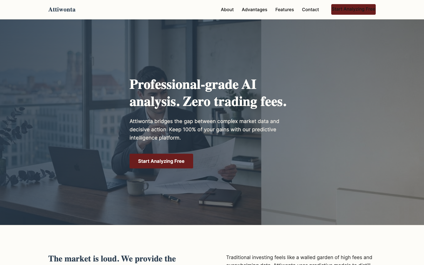 Attiwonta homepage screenshot