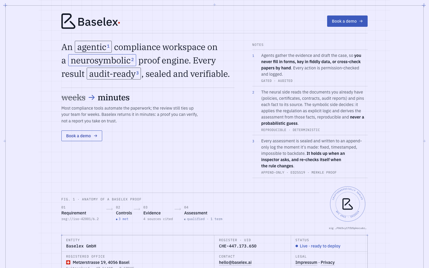 Baselex homepage screenshot