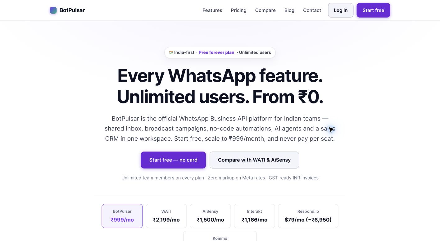 botpulsar.com 首页截图