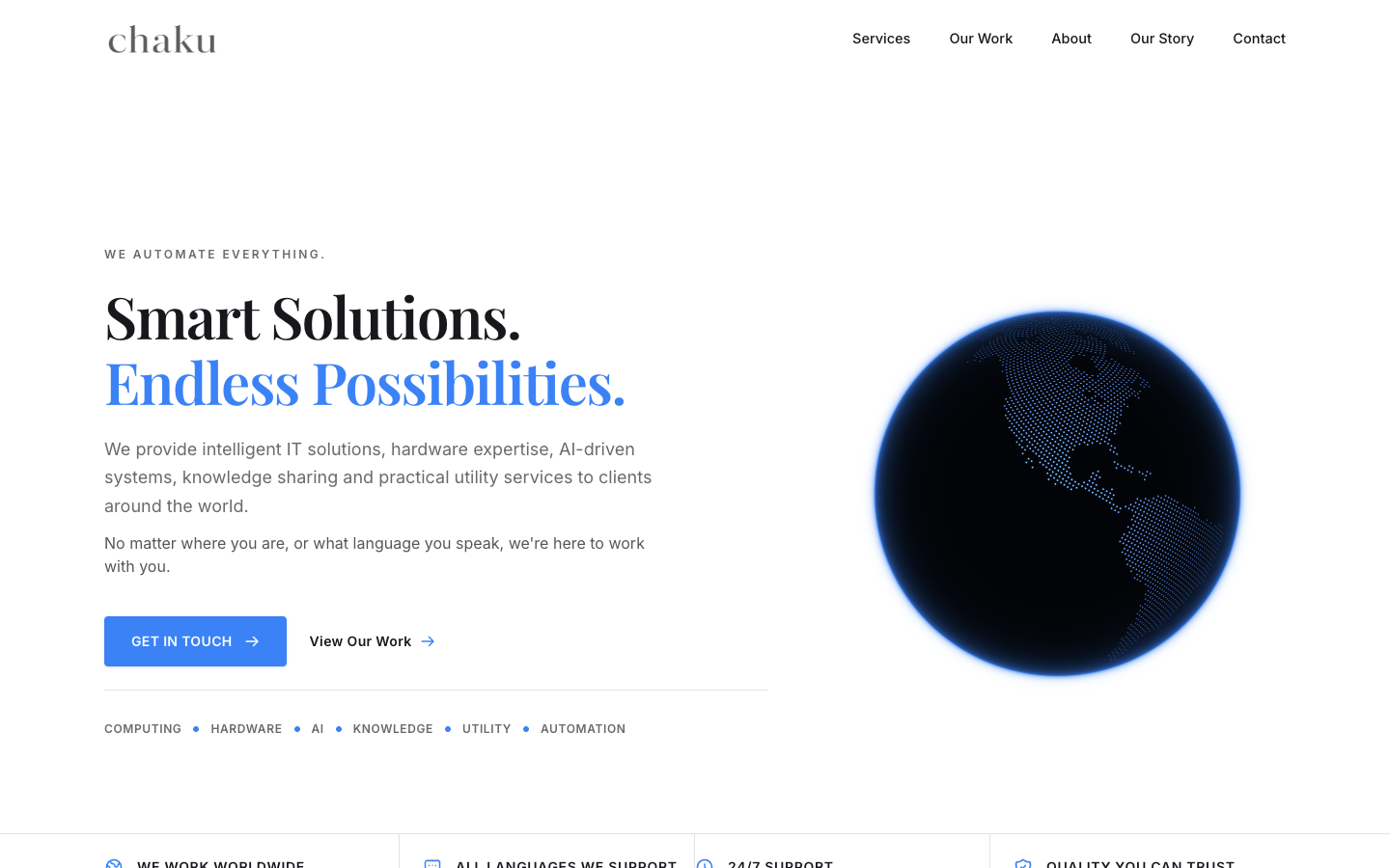 Chaku Automation Labs homepage screenshot