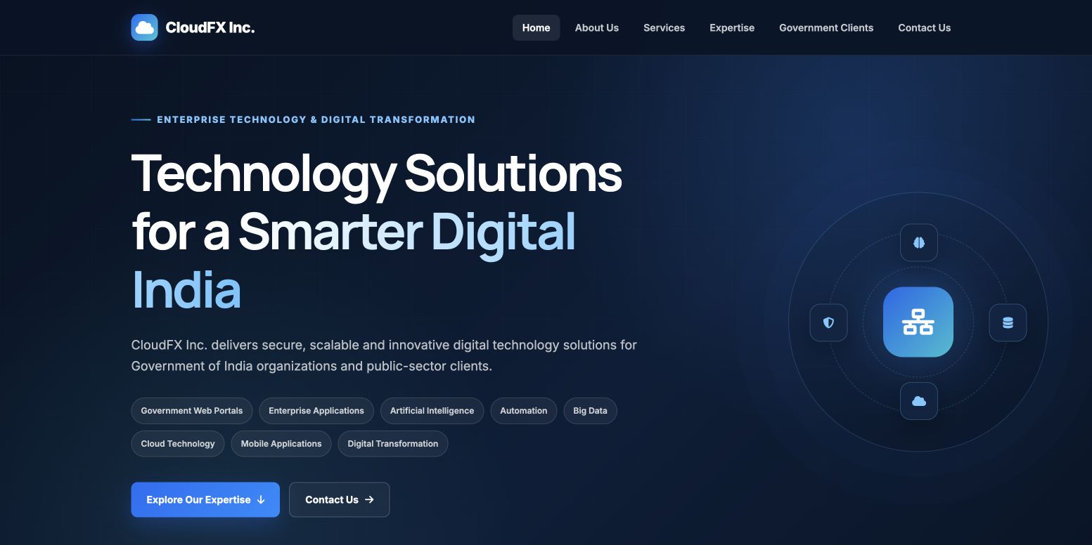 CloudFX Inc. 首页截图
