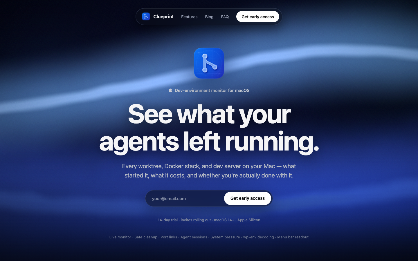 Clueprint homepage screenshot