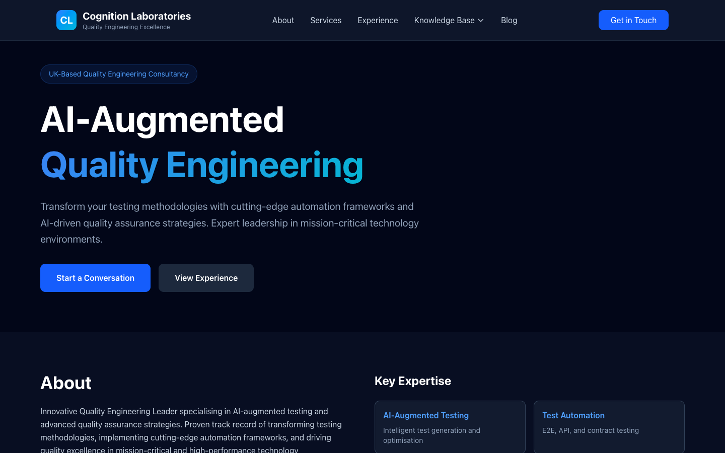 Cognition Laboratories Ltd homepage screenshot